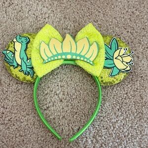 Disney Green and Yellow Tiana-Inspired Sequin Minnie Ears Headband